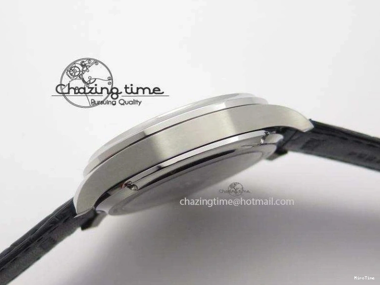 MIROTIME 0204 Portuguese Tourbillon Power Reserve Moonphase SS Black Dial Gold Numbers On Black Leather Strap RelaxedFit 7320